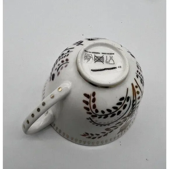 New Anthropologie Harvest Foliage Mug Stoneware Floral Single Replacement - Picture 5 of 5